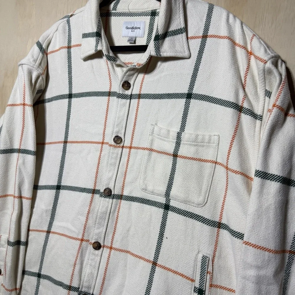 Goodfellow Flannel Shirt Jacket XL‎ Plaid Button Front Shacket Men